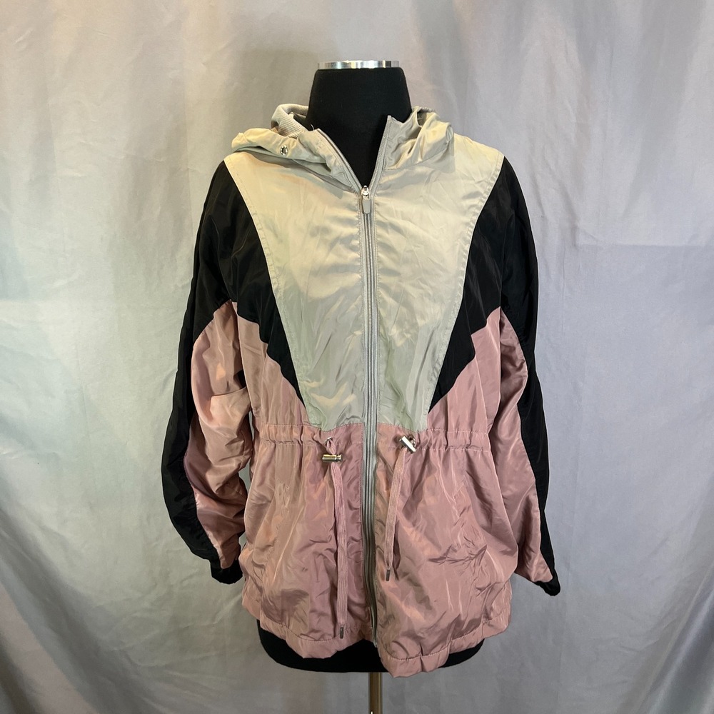 Outdoor Collection By 26 International Windbreaker Jacket Womens M Multicolor